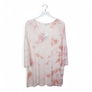 *NEW* J. Jill pure jill Linen Cotton Deep V-neck Sweater Peaches & Cream Size M
